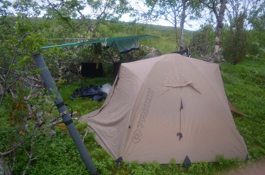 Место для палатки и тента ограничено